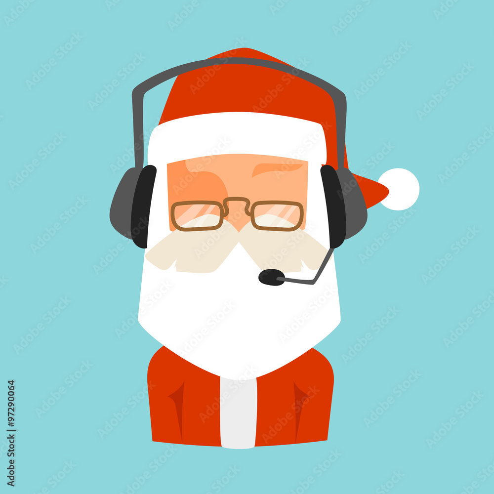 Christmas Santa shop support vector face avatar