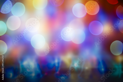 Christmas abstract background with bokeh lights.