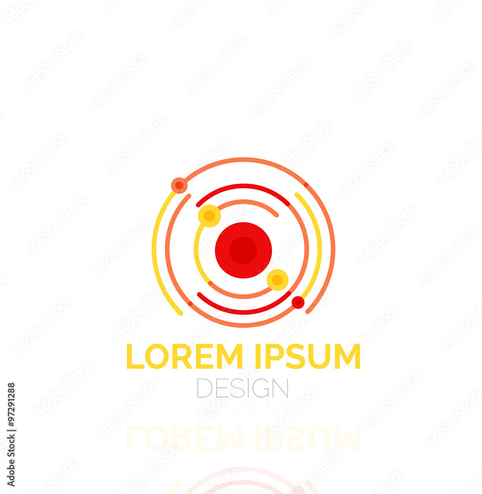 Vector swirl and circles outline minimal abstract geometric logo Vector swirl and circles outline minimal abstract geometric logo