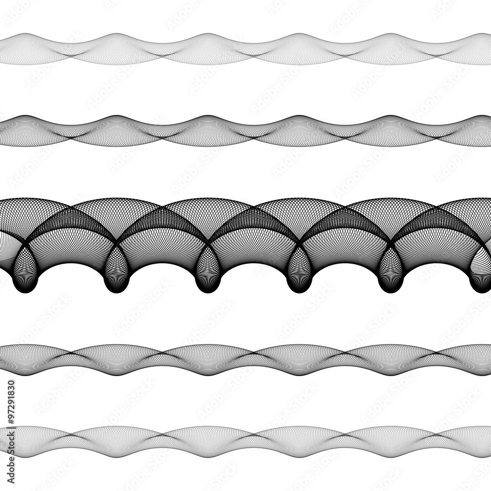 Elliptical page text divider line set Elliptical page text divider line set
