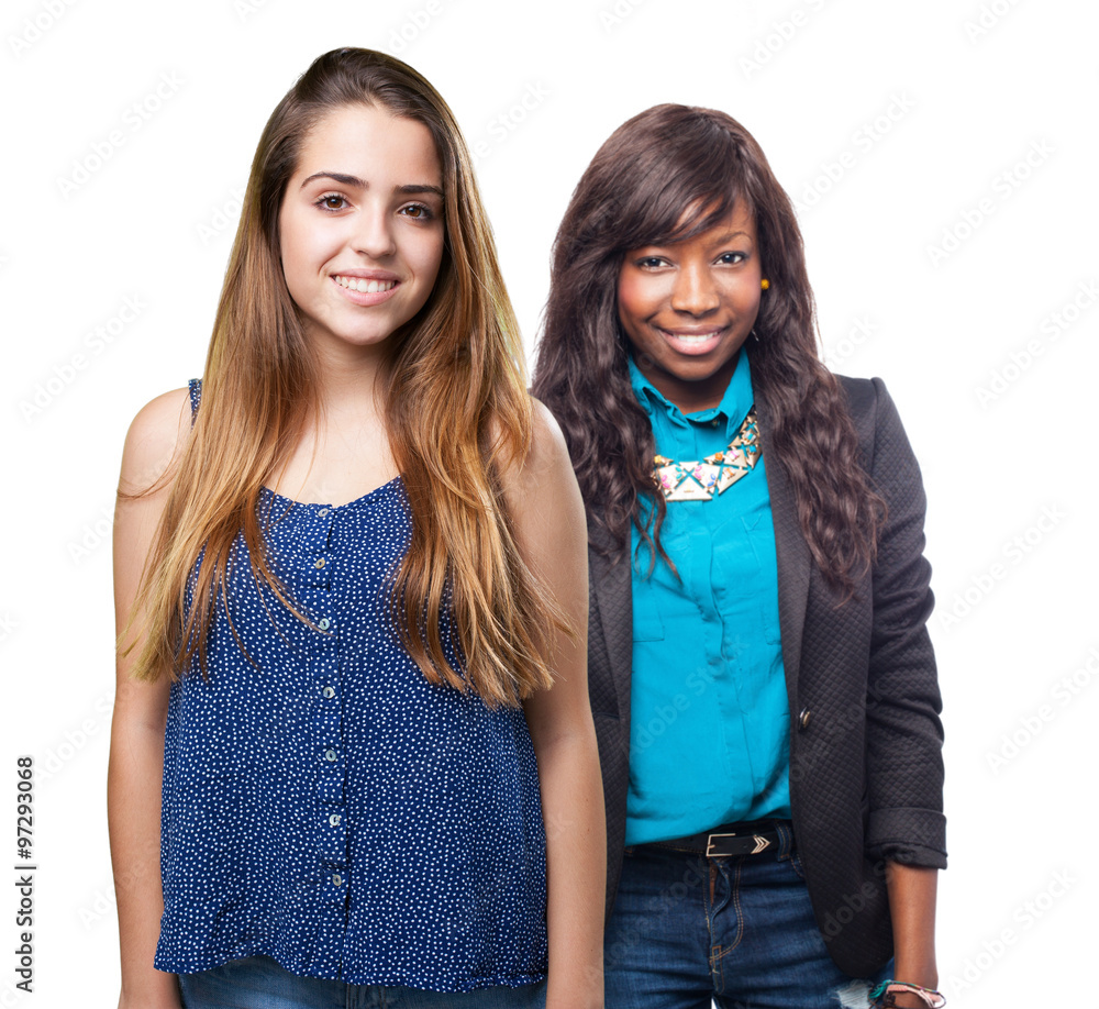 young woman smiling over white background young woman smiling over white background