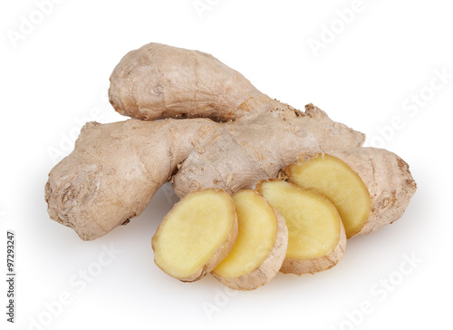 Ginger isolated on white background with clipping path