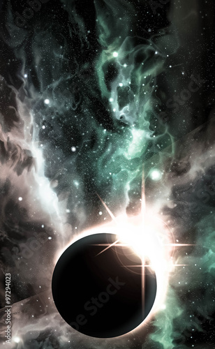Fototapeta Naklejka Na Ścianę i Meble -  Eclipse Universe Starscape Background