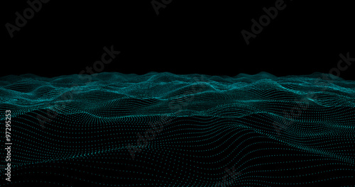 Futuristic Particles Wave Abstract Background - Creative Design Element. 