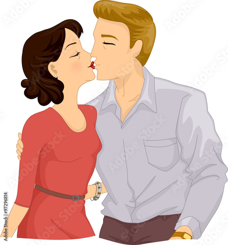 Older Couple Kiss Lips