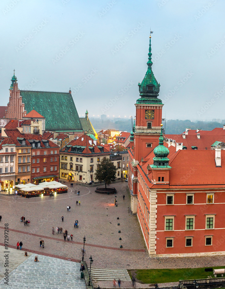 Obraz premium Panoramiczny widok na Warszawę