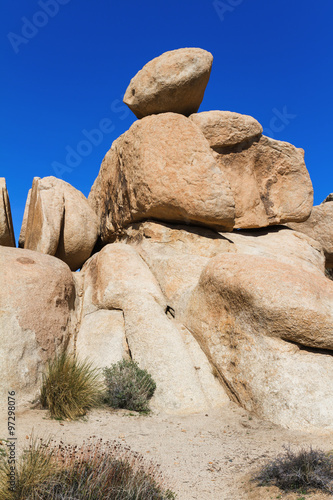 Sandstone rock Formation in Joshua Tree National Park, California, USA
