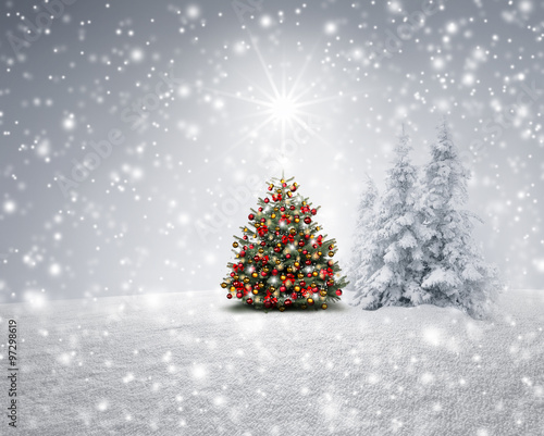Weihnachtsbaum im Schnee