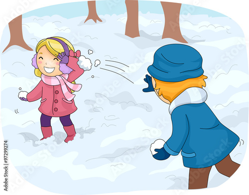 Kids Snowball Fight