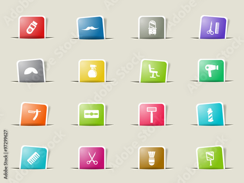 Barbershop simply icons