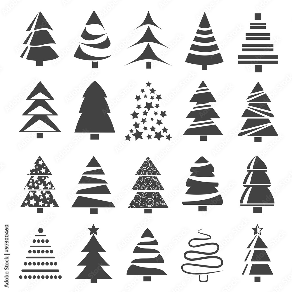 Obraz premium Christmas tree collection for design.