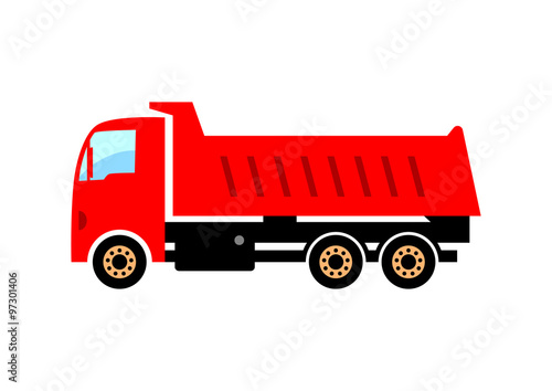 Truck vector icon on white background