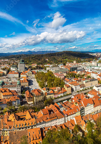 Aerial view of Ljubljana in Slovenia