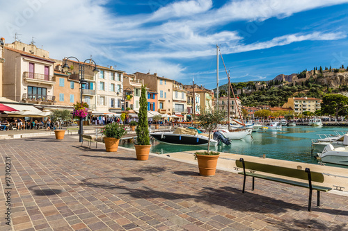 Buildings And Boats In City Center-Cassis,France photo