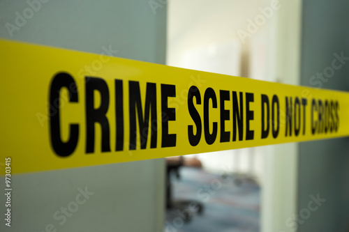crime scene do no cross and room entrance background