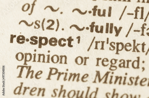 Dictionary definition of word respect