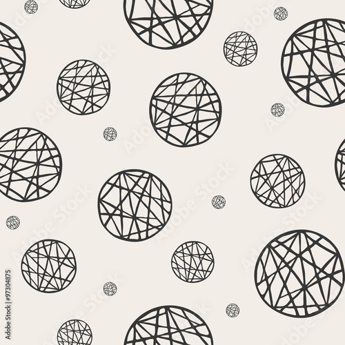Seamless pattern with sketch circles.