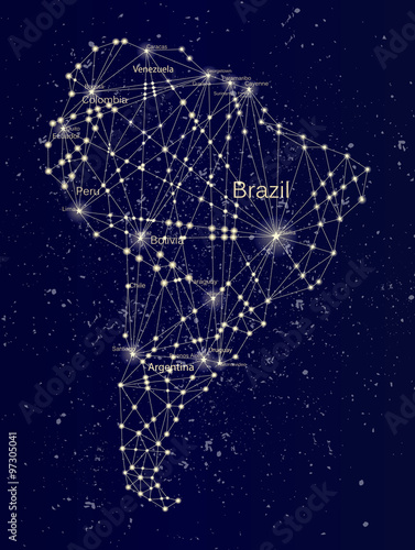 Photos South America Starry Map On the Night Sky