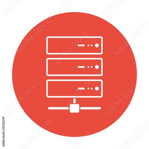 Computer Server icon, flat design