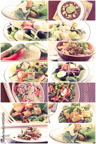 Healthy Salad Collage