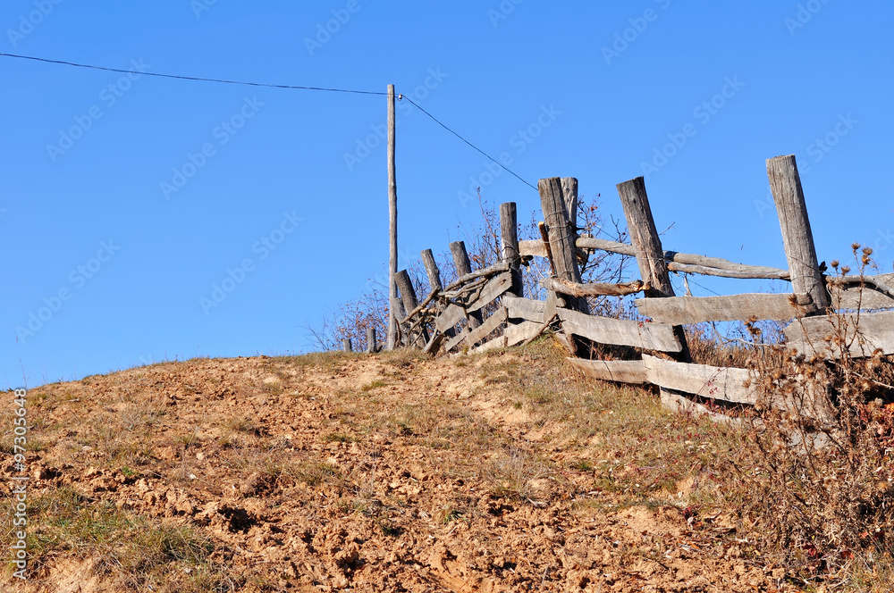 wooden fence outside the village