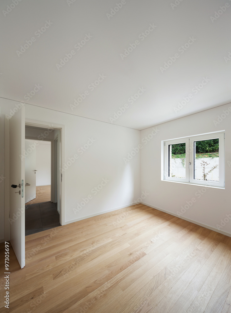 Interior, empty room with window - obrazy, fototapety, plakaty 