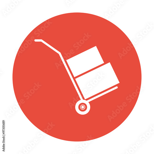 wheelbarrow for transportation of cargo, web icon.