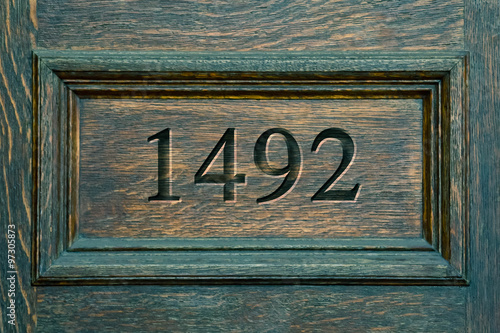 Obraz na płótnie Engraved Historical Year 1492