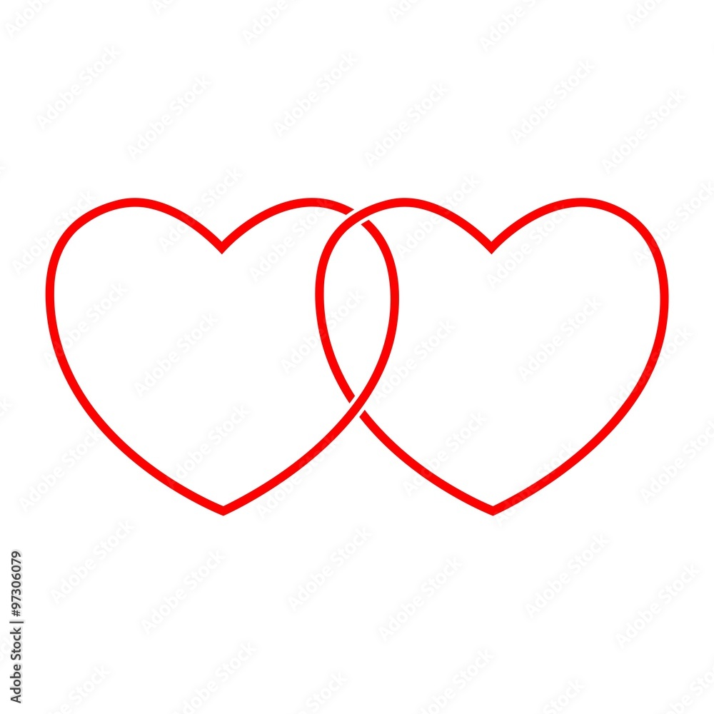 Vector sign two hearts Vector sign two hearts