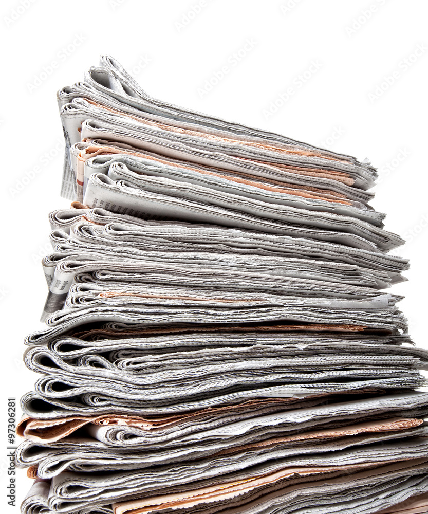 stack of daily newspapers