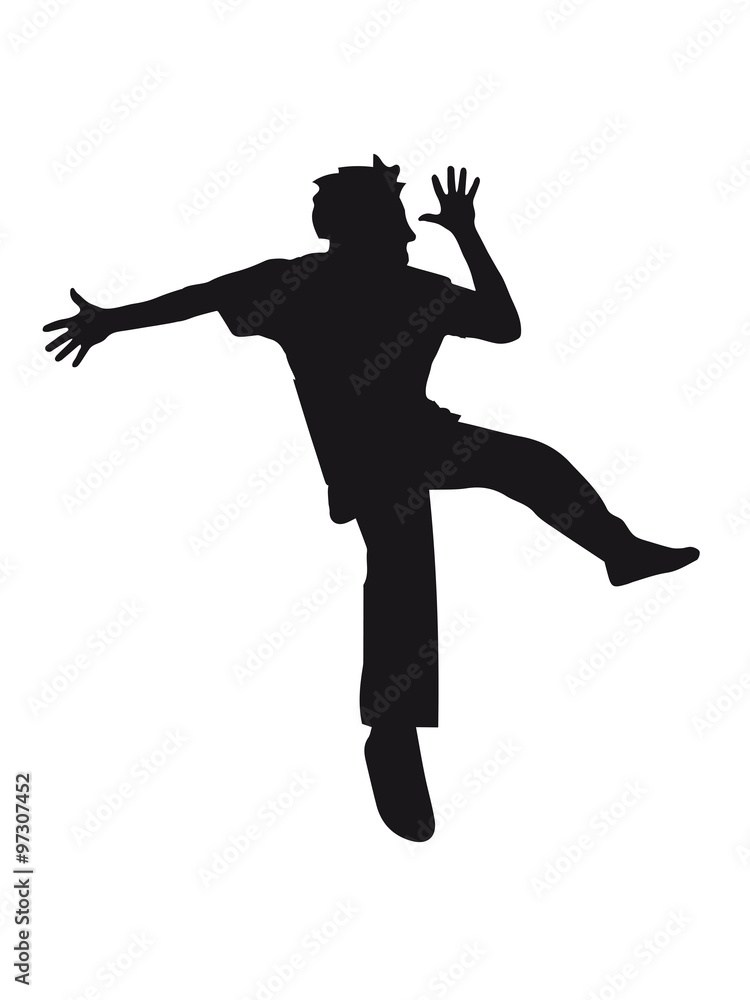 jumping dancing man party silhouette cool