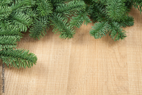 Christmas decorations with branch of spruce