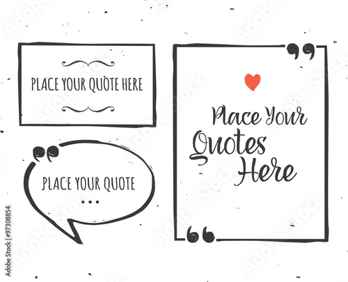 Quotes templates - hand drawn black and white set