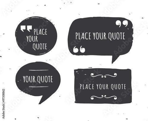 Quotes templates - hand drawn black and white set