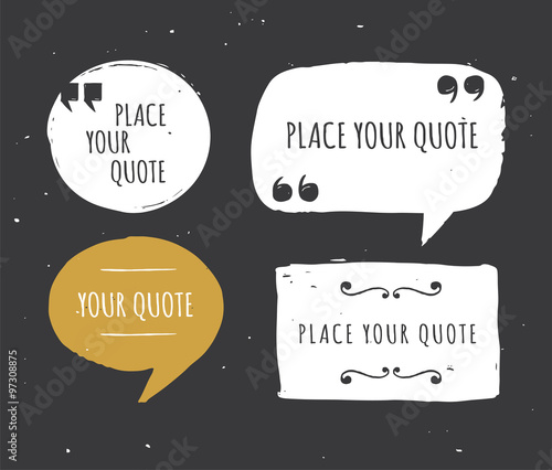 Quotes templates - hand drawn black and white set