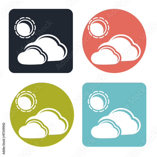 Clouds and sun icon