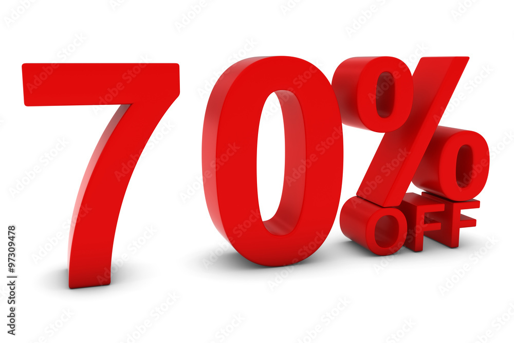 70% OFF - Seventy Percent Off 3D Text in Red 70% OFF - Seventy Percent Off 3D Text in Red
