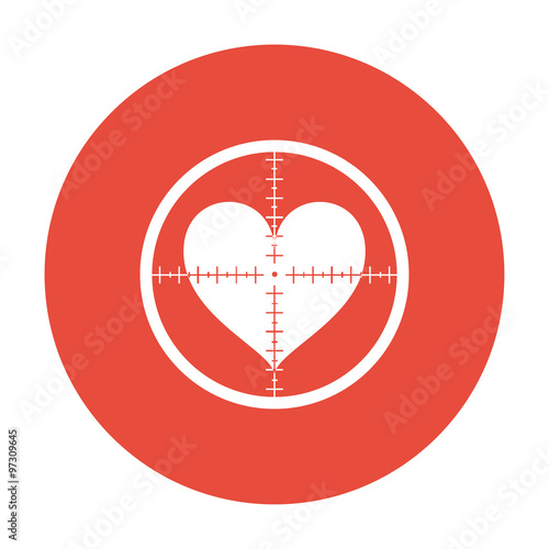 crosshair icon with a heart.