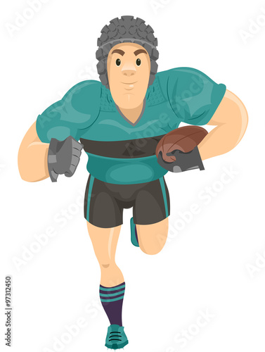 Man Rugby Running