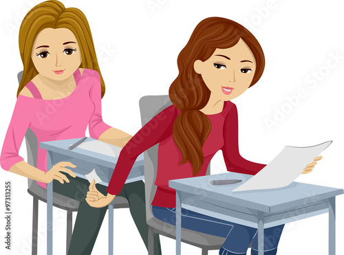 Sly Teen Girls Cheating Exam