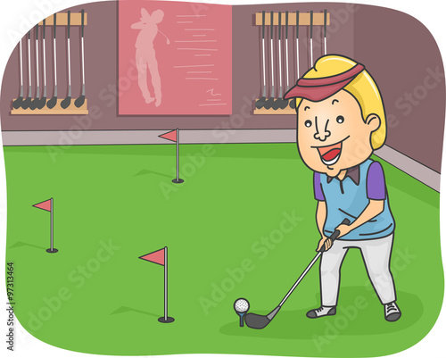 Man Golf Indoor