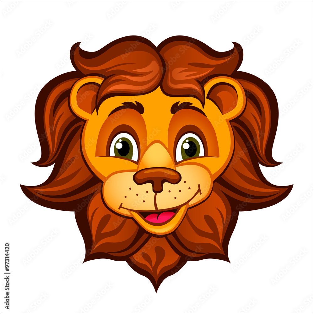 Cartoon lion head Stock Vector | Adobe Stock
