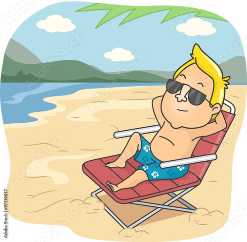 Man Beach Relax