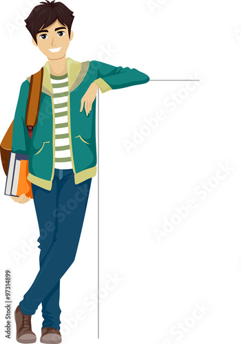 Teen Guy College Student Lean Board