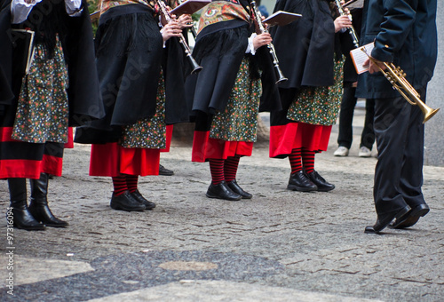 Marching band at parade in Prague