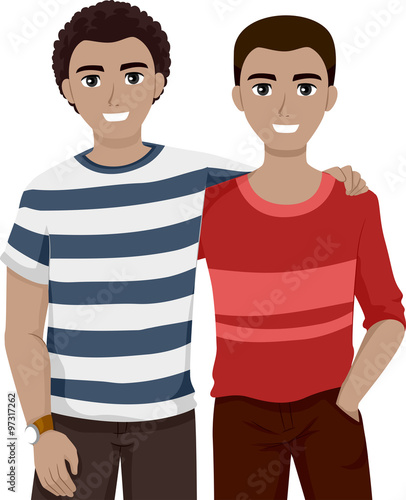 Teen Guys Bestfriends Chill