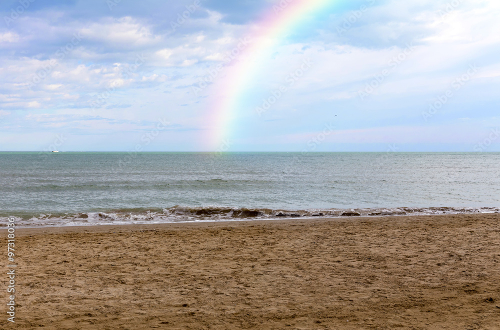 A beach in Adriatic sea, Rimini, Italy A beach in Adriatic sea, Rimini, Italy