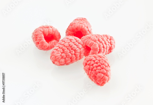 Beautiful raspberry isolated on white