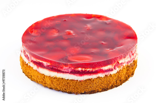 dessert fruit cake with strawberry