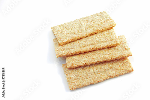 cracker breads isolated on white